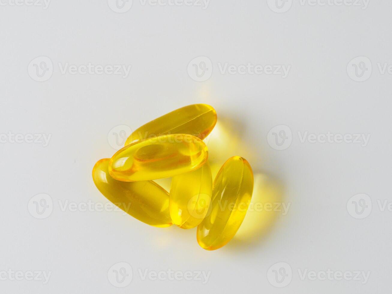 Omega 3 fish oil capsules isolated on white photo
