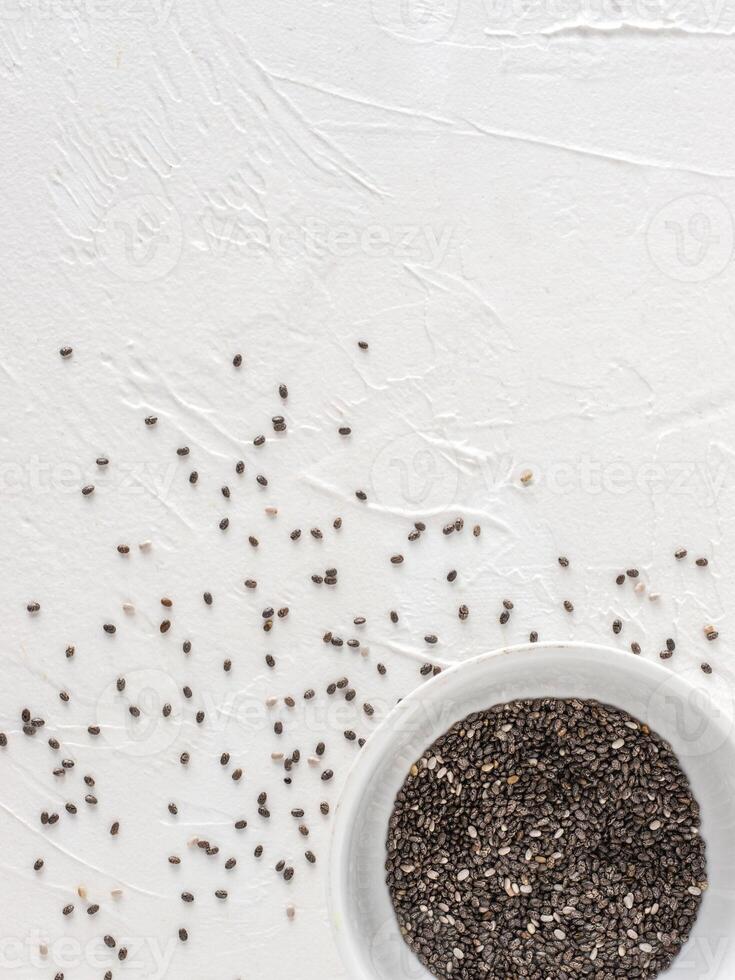 Chia seeds with copy space photo