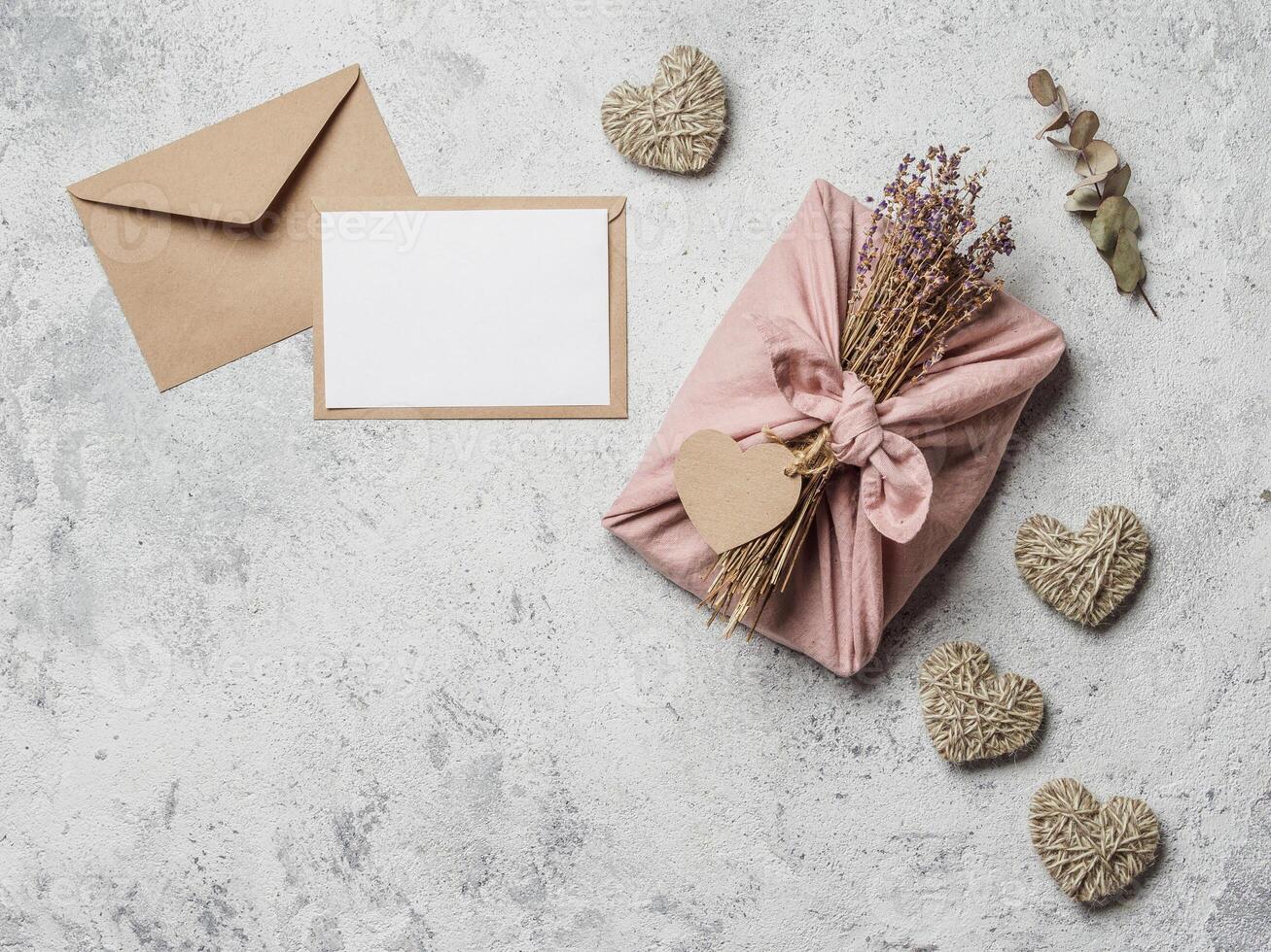 Zero waste Valentine's Day concept, copy space photo