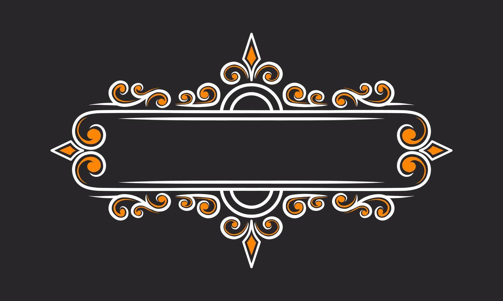 Victorian frame with floral ornaments vector