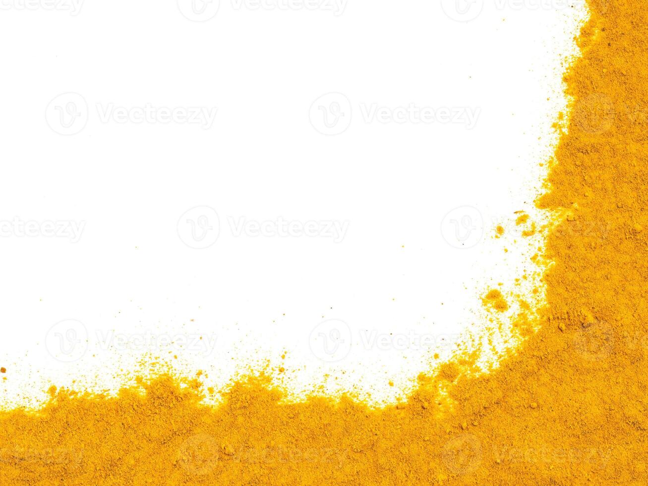 Turmeric Powder on white with copy space photo