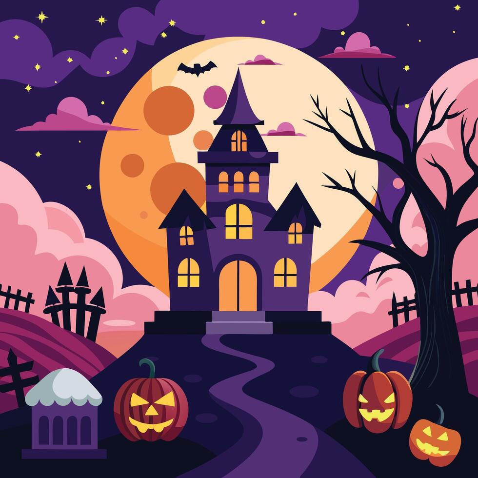 Halloween Background Template Design vector