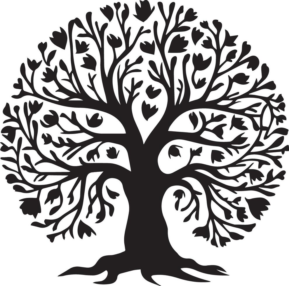 Tree and forest art silhouettes illustration vector