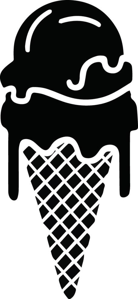 Waffle Ice Cream Icon Logo Art vector