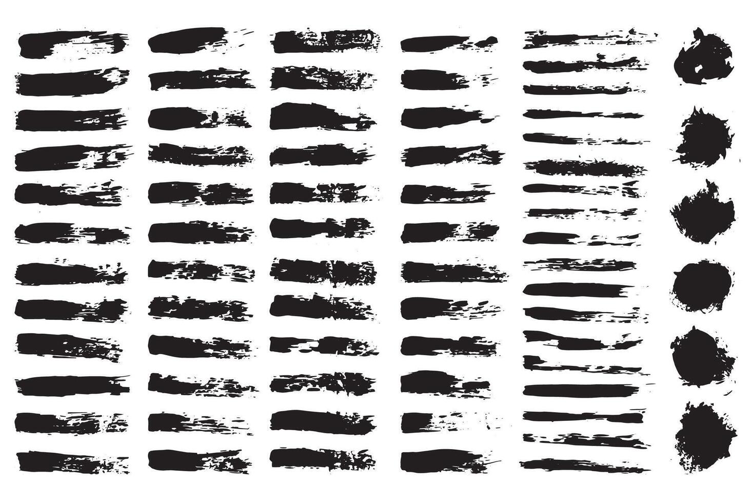 Mega collection of grunge brush strokes. set of grungy paint brush vector
