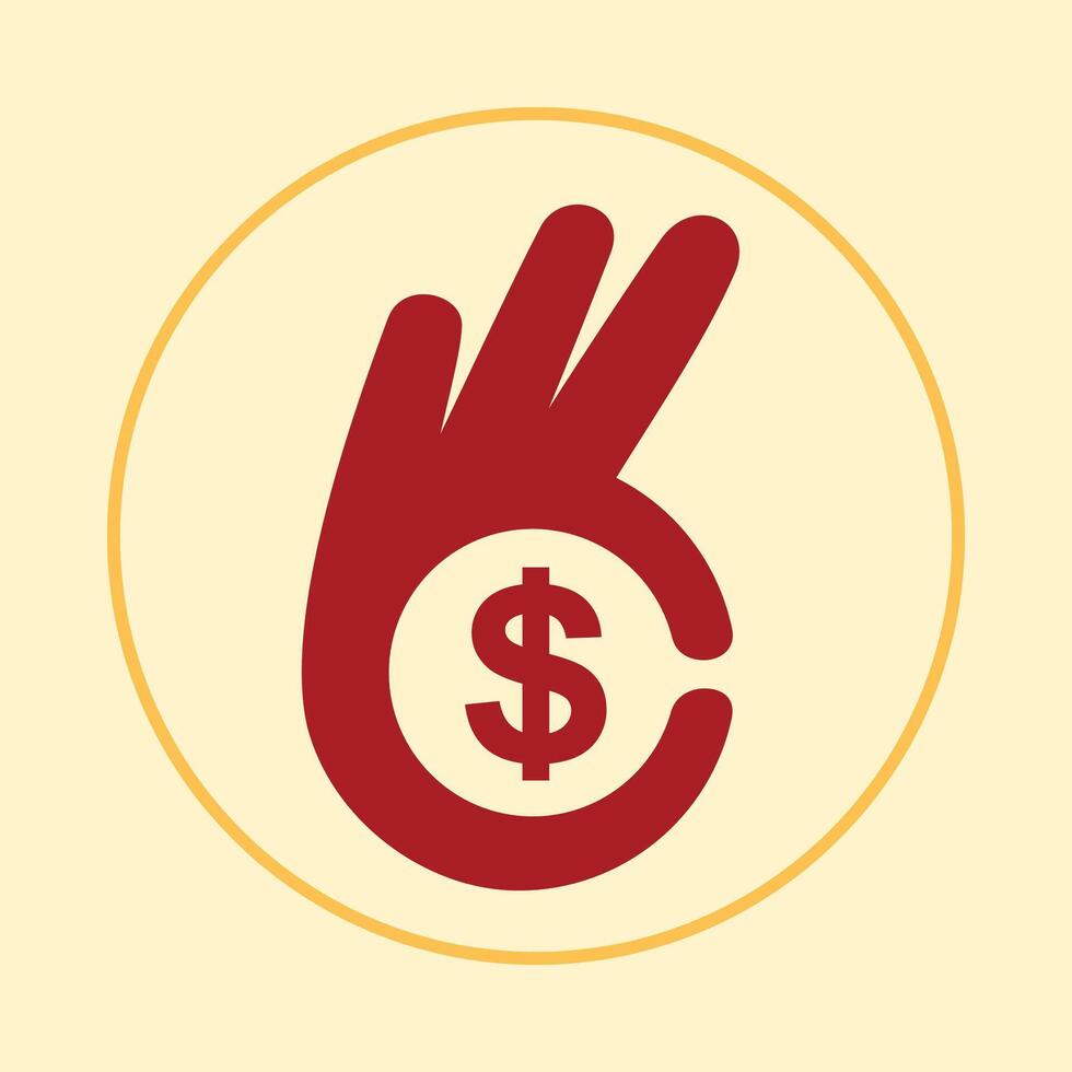 Ok money trendy icon logical abstract illustration colorful artwork beautiful design vector