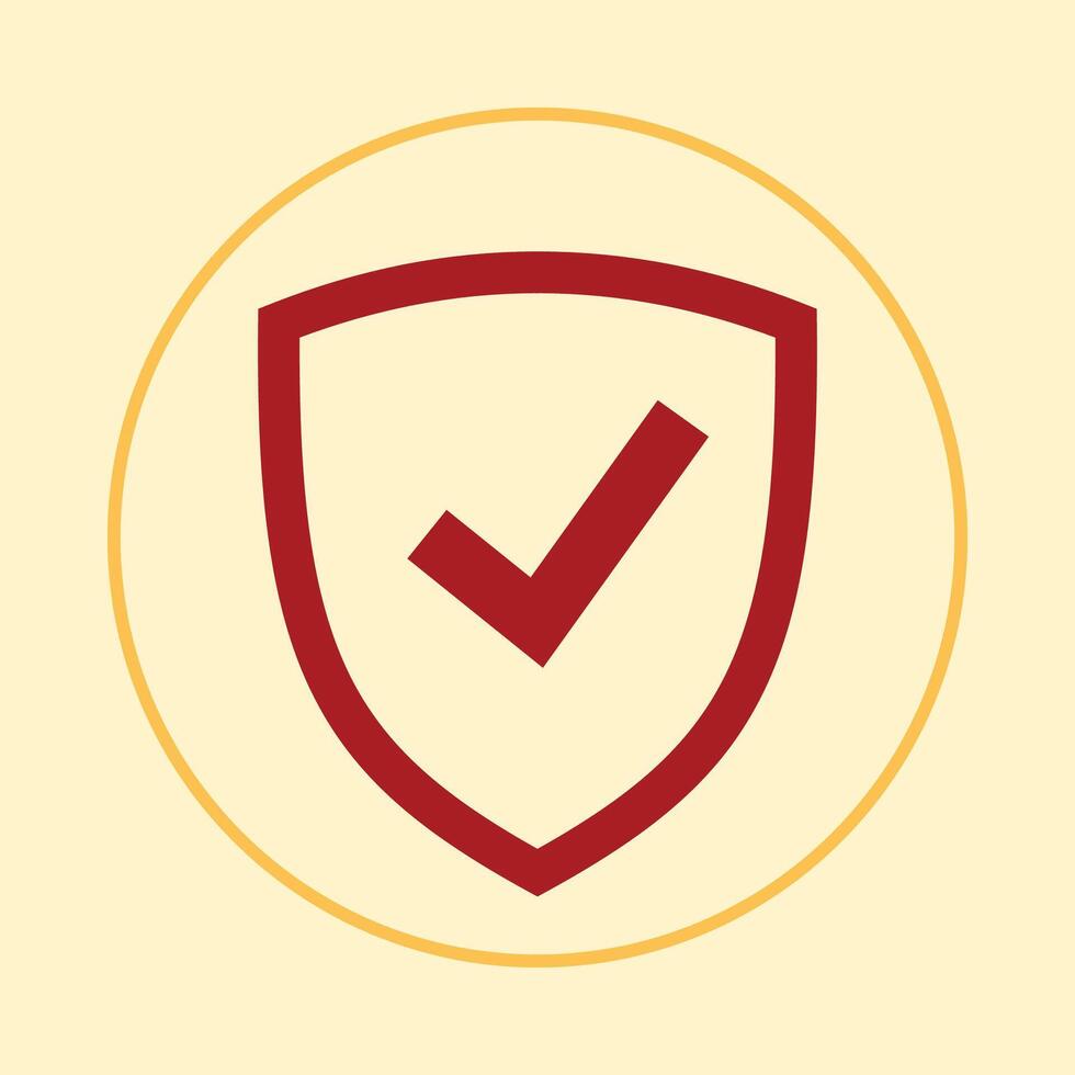 Protect shield trendy icon logical abstract illustration colorful artwork beautiful design vector