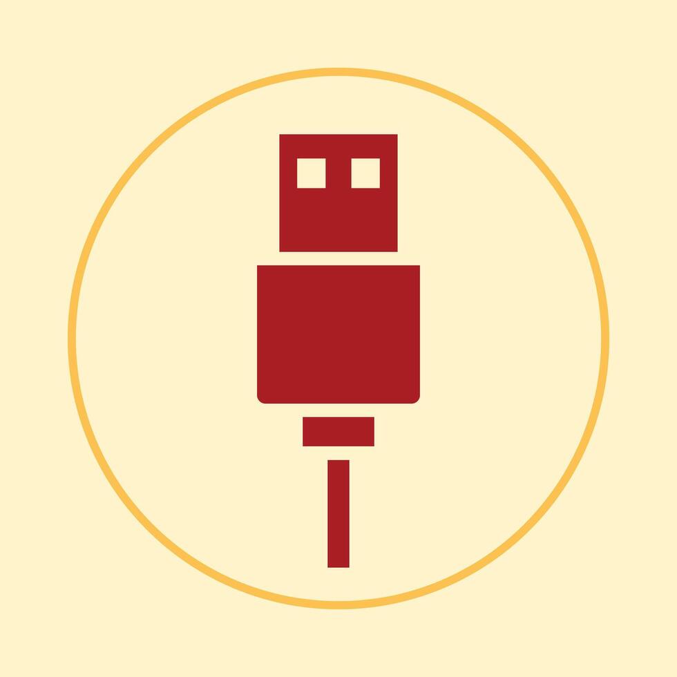 USB trendy icon logical abstract illustration colorful artwork beautiful design vector