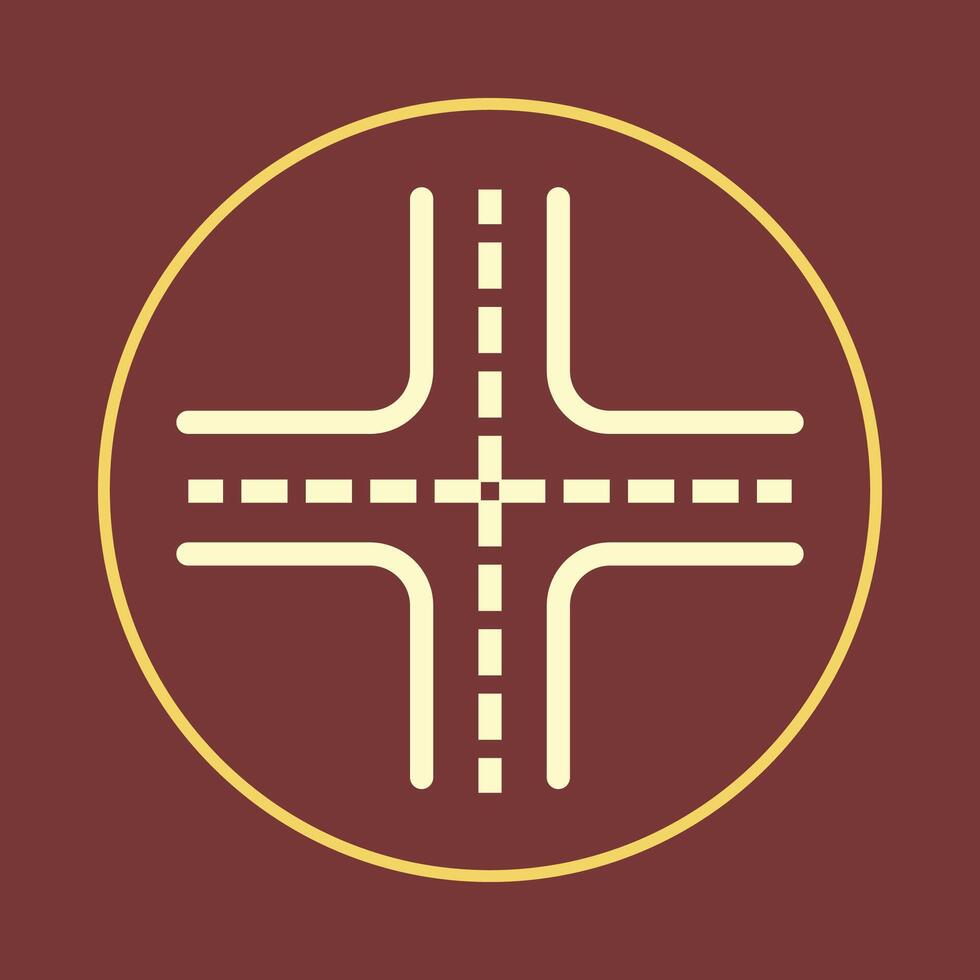 Crossing road trendy icon solid abstract illustration colorful artwork beautiful design vector