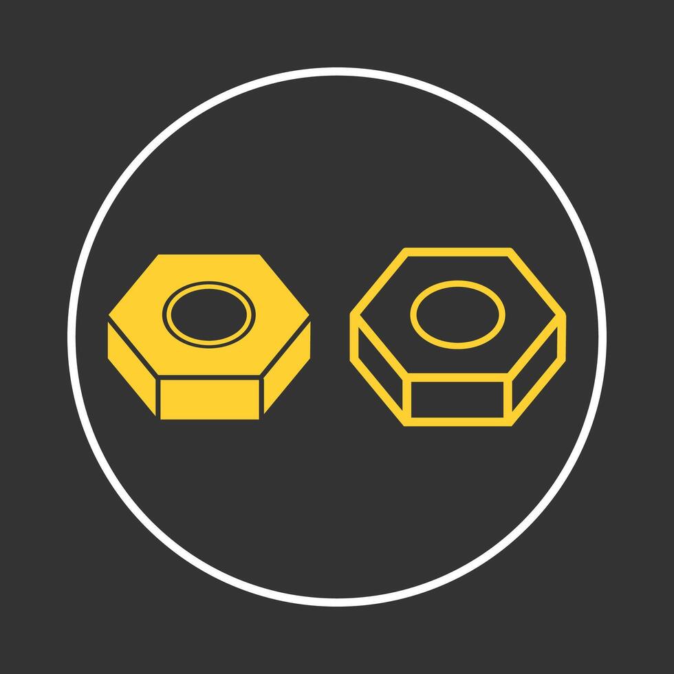 Bolt nut trendy icon rational abstract illustration colorful artwork beautiful design vector