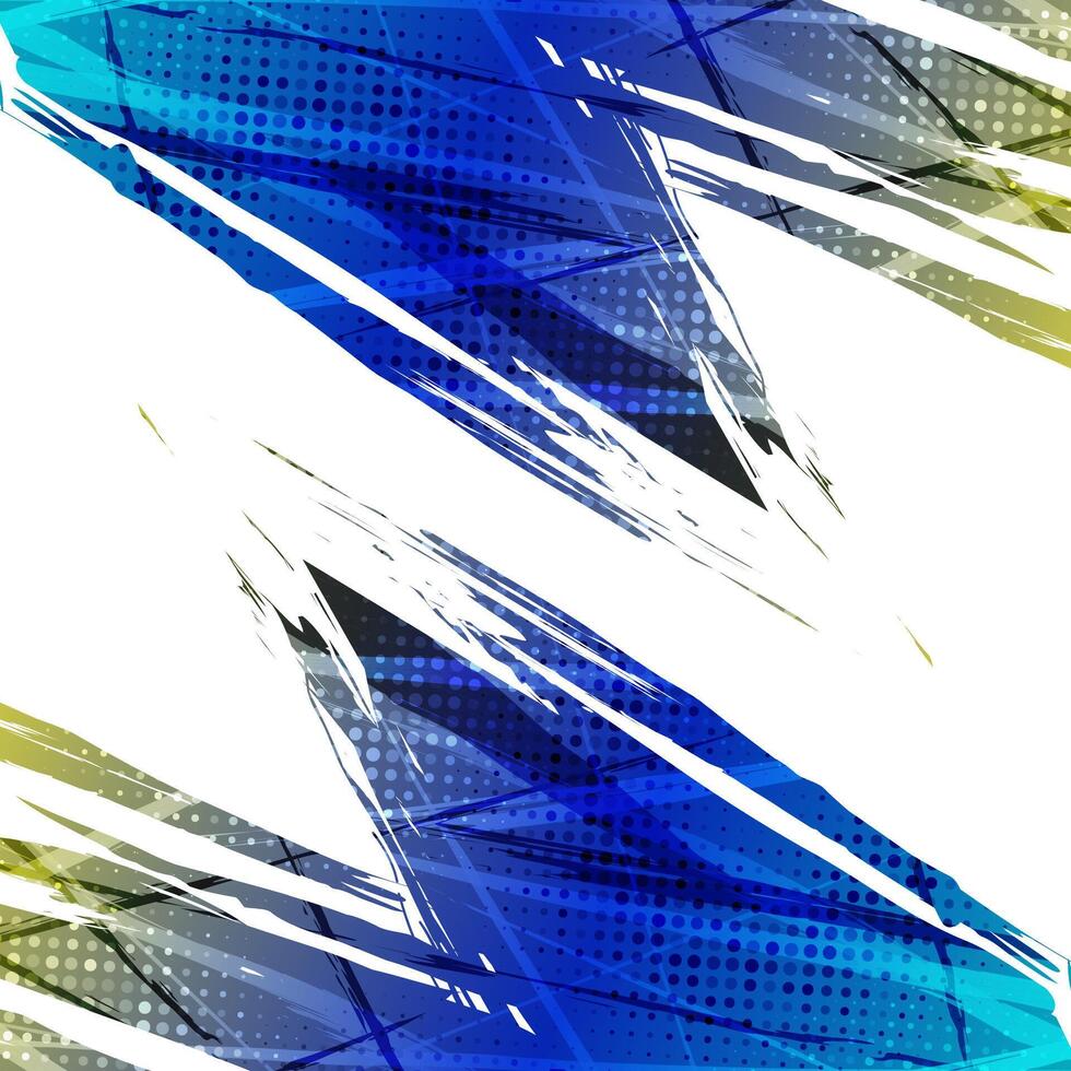 Blue and Yellow Gradient Brush Background with Halftone Effect. Abstract Grunge Sports Banner vector