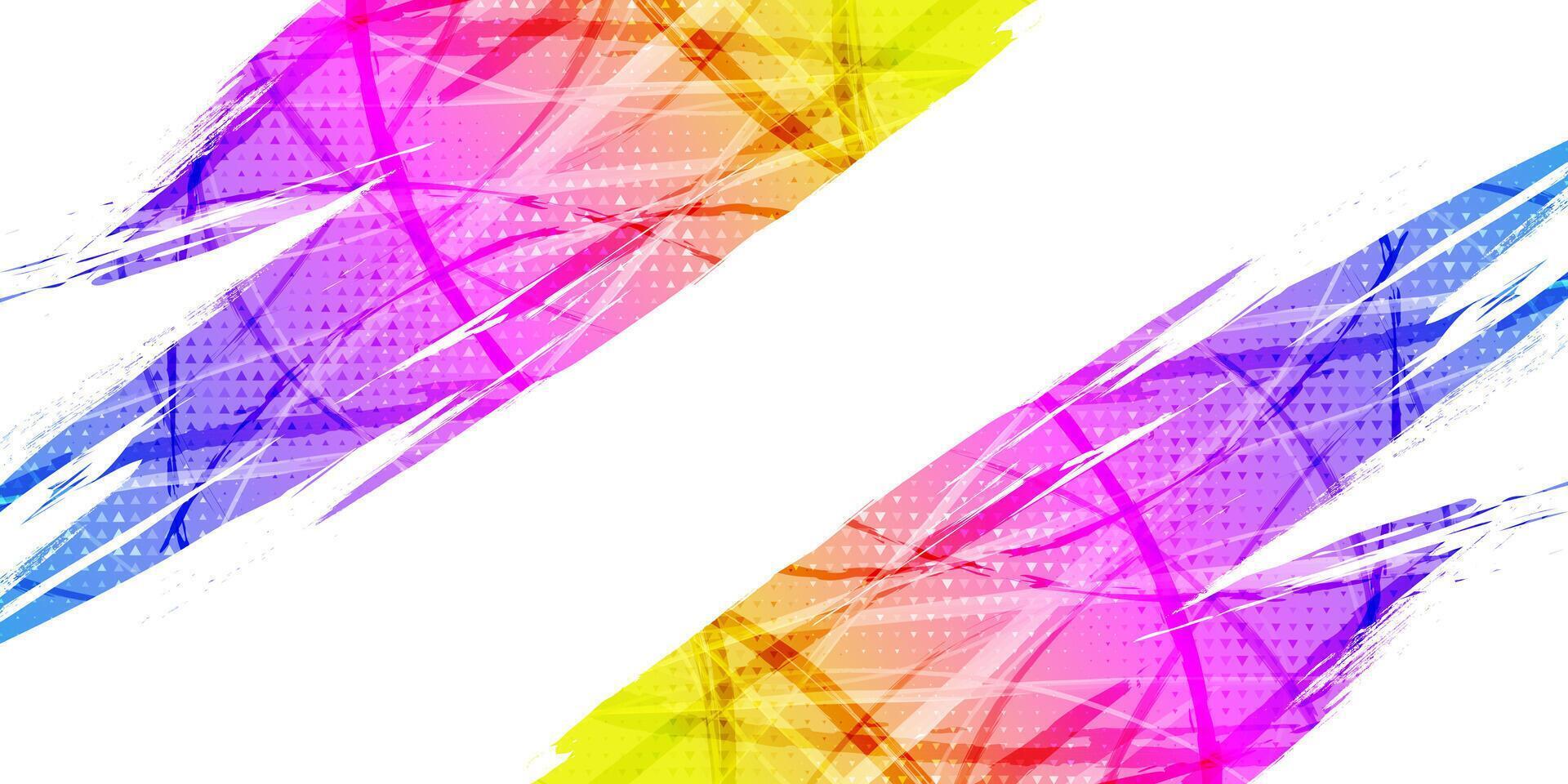 Blue Purple and Yellow Gradient Brush Background with Halftone Effect. Colorful Grunge Background for Sports Banner or Poster Design vector