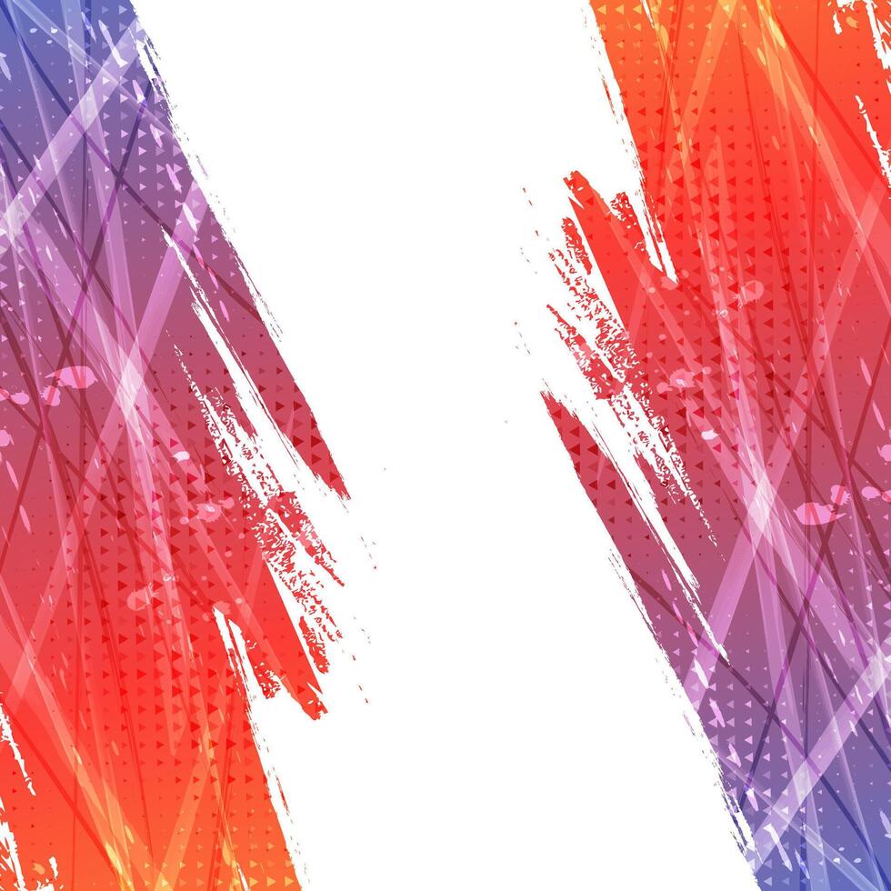 Blue Red and Yellow Gradient Brush Background with Halftone Effect. Colorful Grunge Background for Sports Banner or Poster Design Element vector