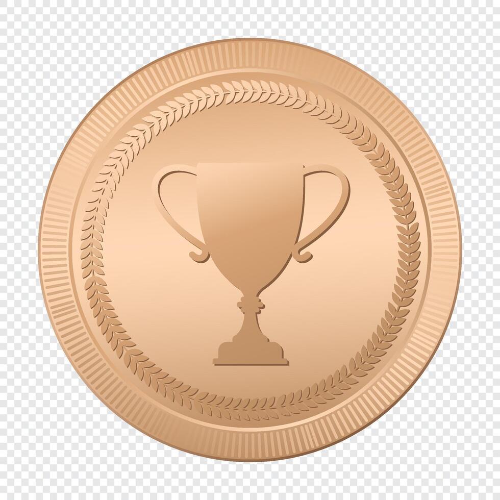 Bronze medal. Realistic medal. Prize for winner. Reward isolated. illustration vector