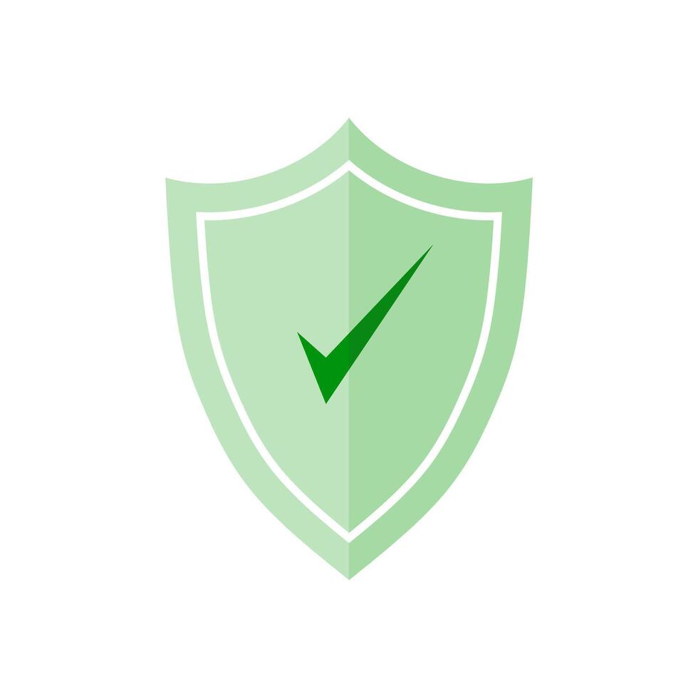 tick mark approved with shield icon illustration vector