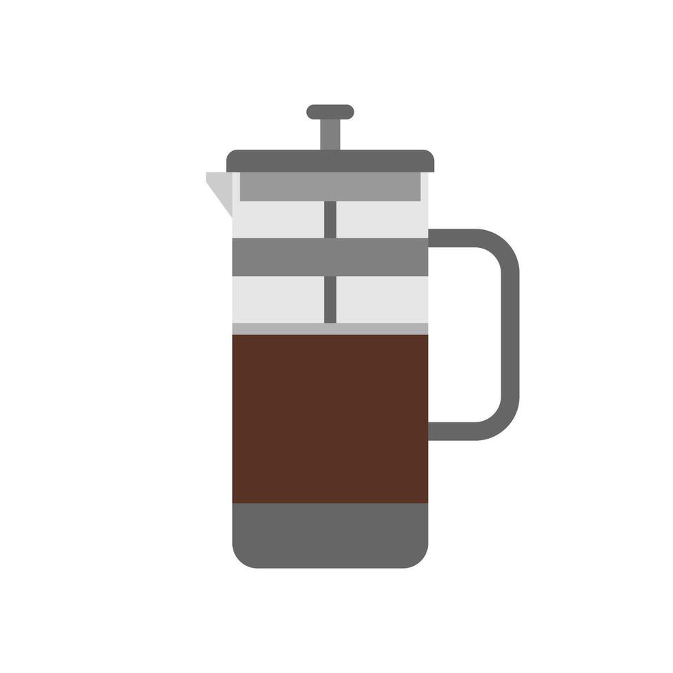 French press icon flat illustration for graphic and web design on white background vector