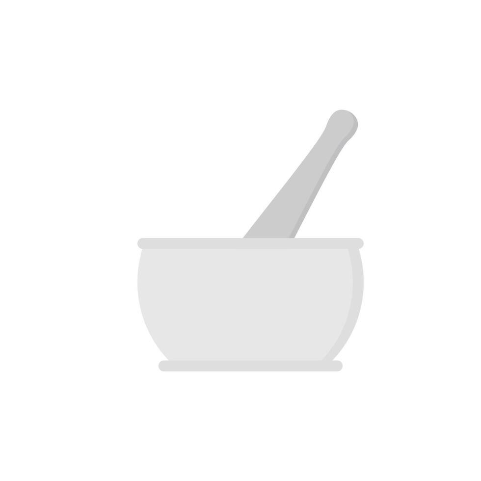 mortar and pestle flat design illustration. Grinding tools. vector