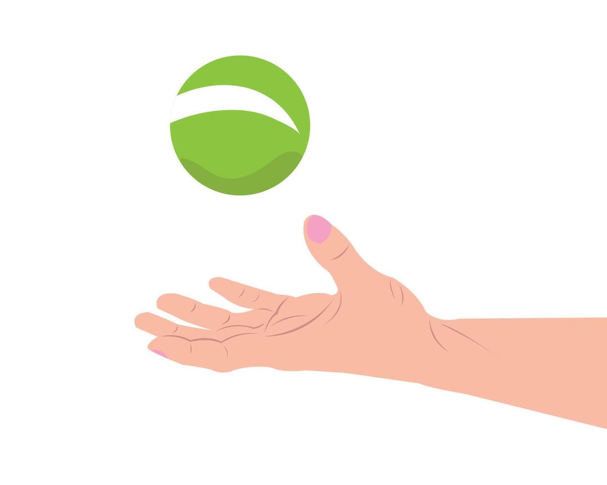 hand out throwing a ball vector