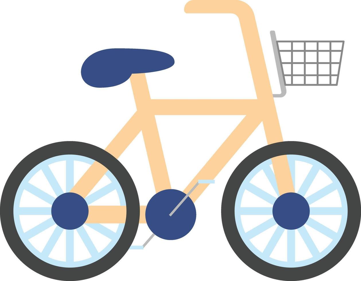 Plain Blue Bicycle with front compartment vector
