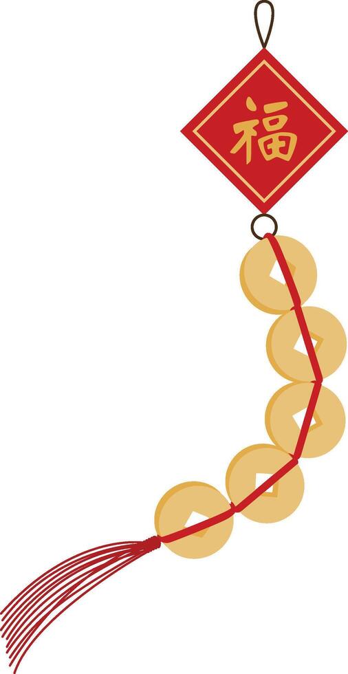 chinese new year coin decoration vector