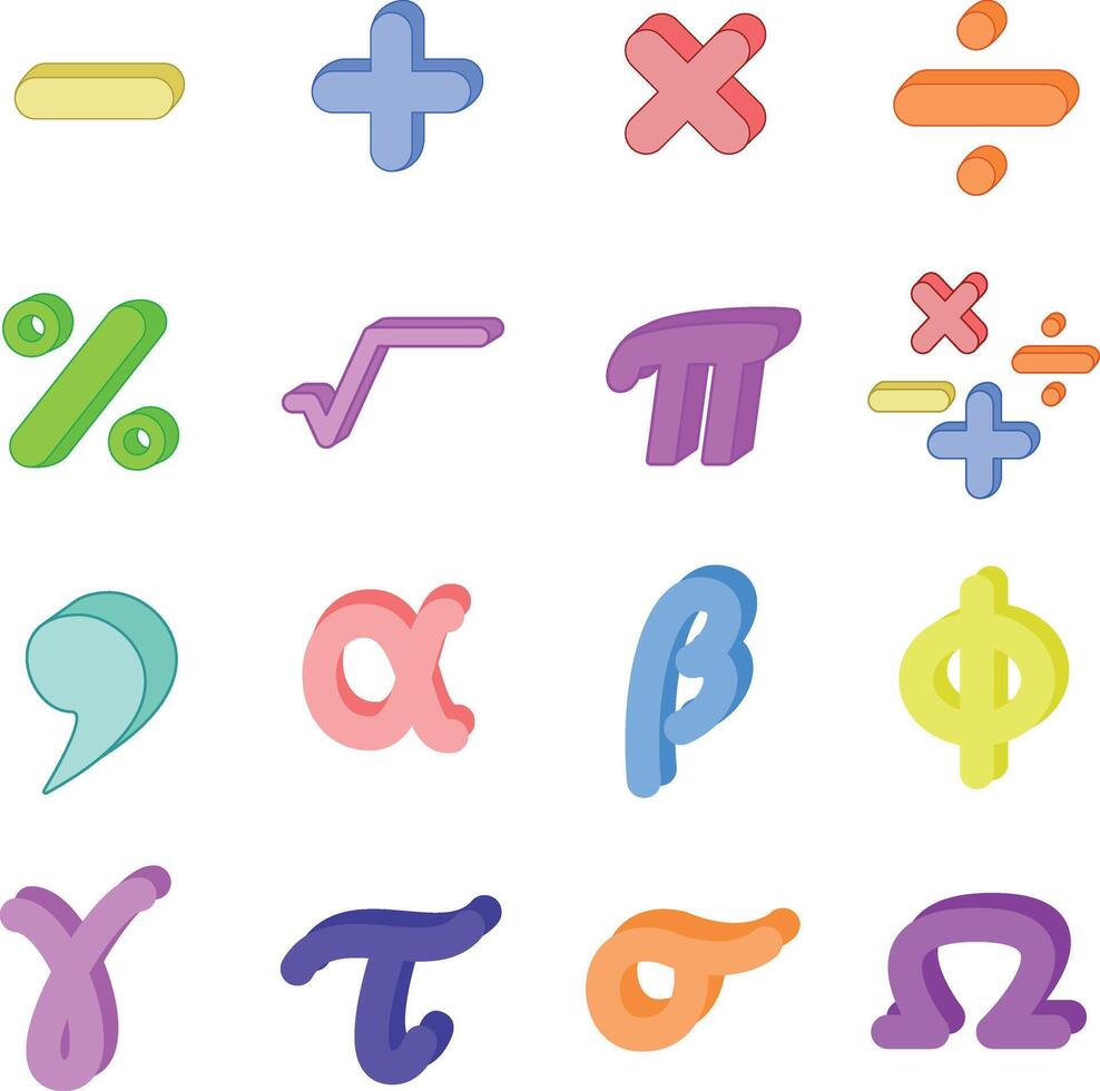 school math and equation symbols vector