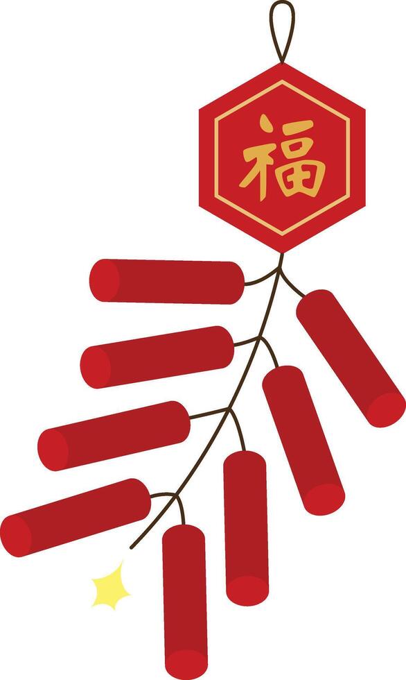 red firecracker Chinese Decoration vector