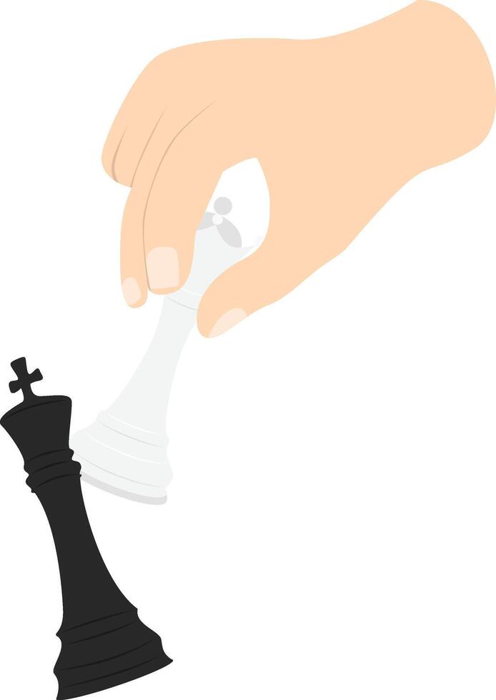 hand playing chess vector