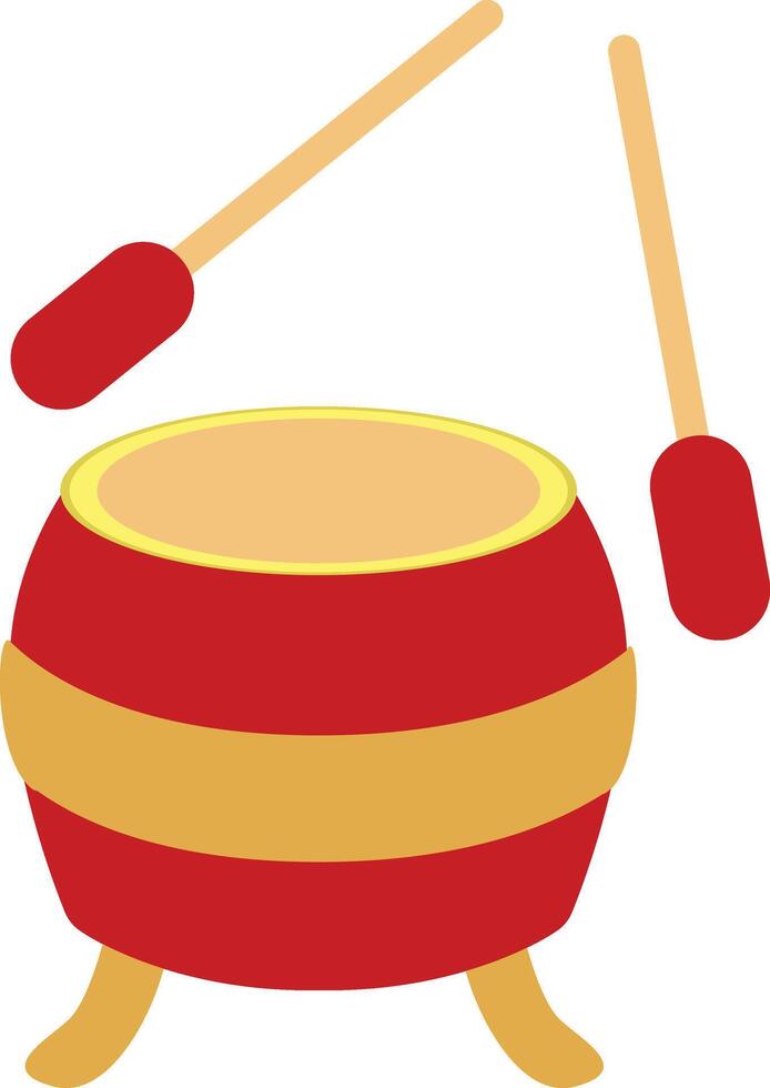 red chinese tradition drum vector