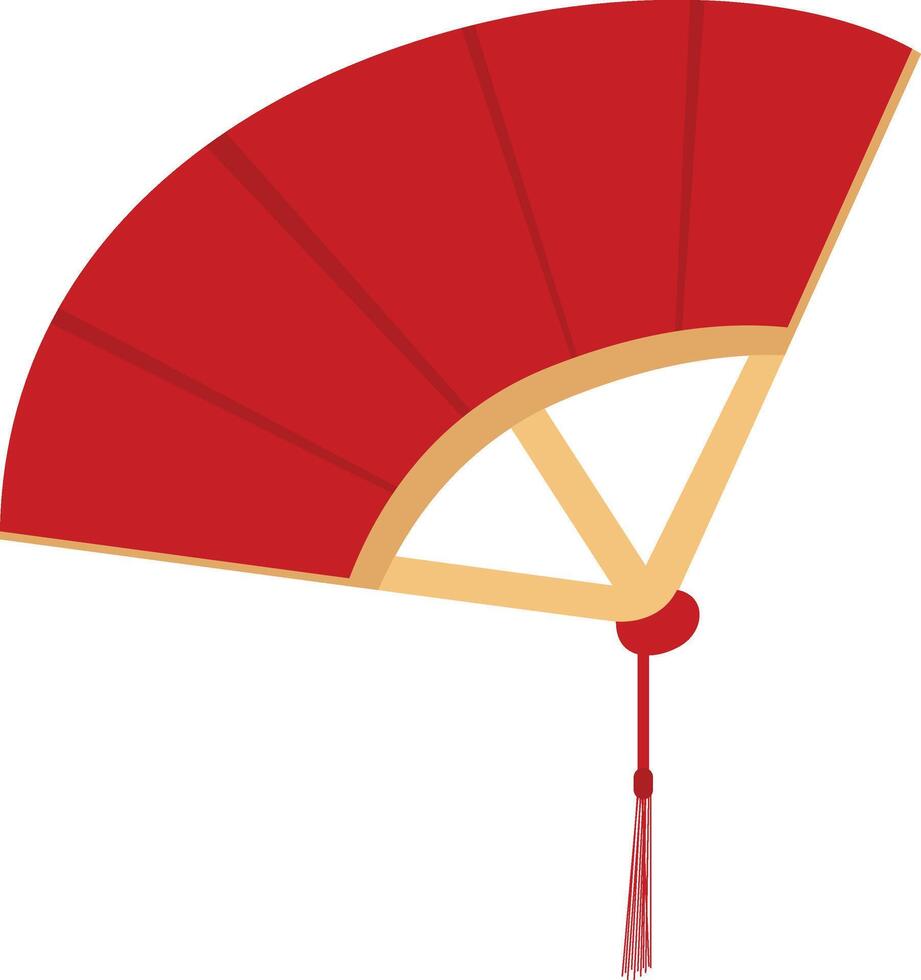 Red chinese fan vector