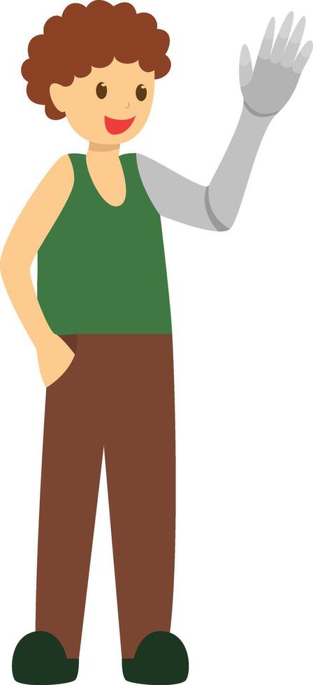 man with artificial arm vector