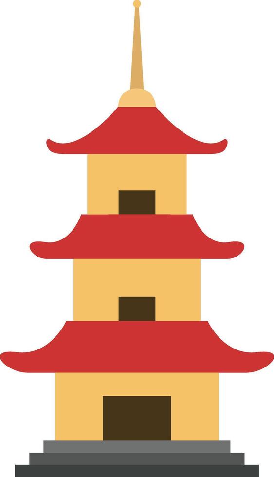 Chinese pagoda temple illustration vector