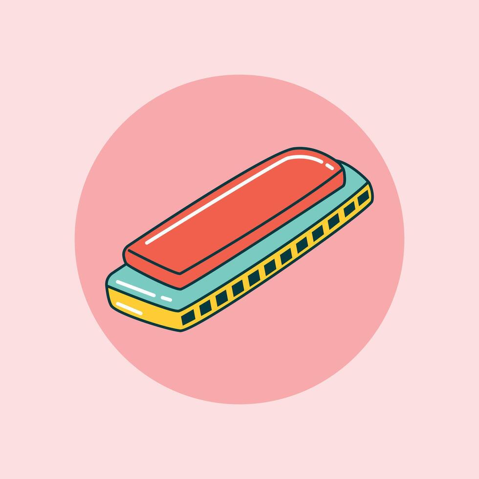 Harmonica musical instrument vector