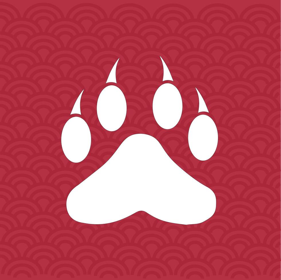 Chinese new year, tiger paw vector