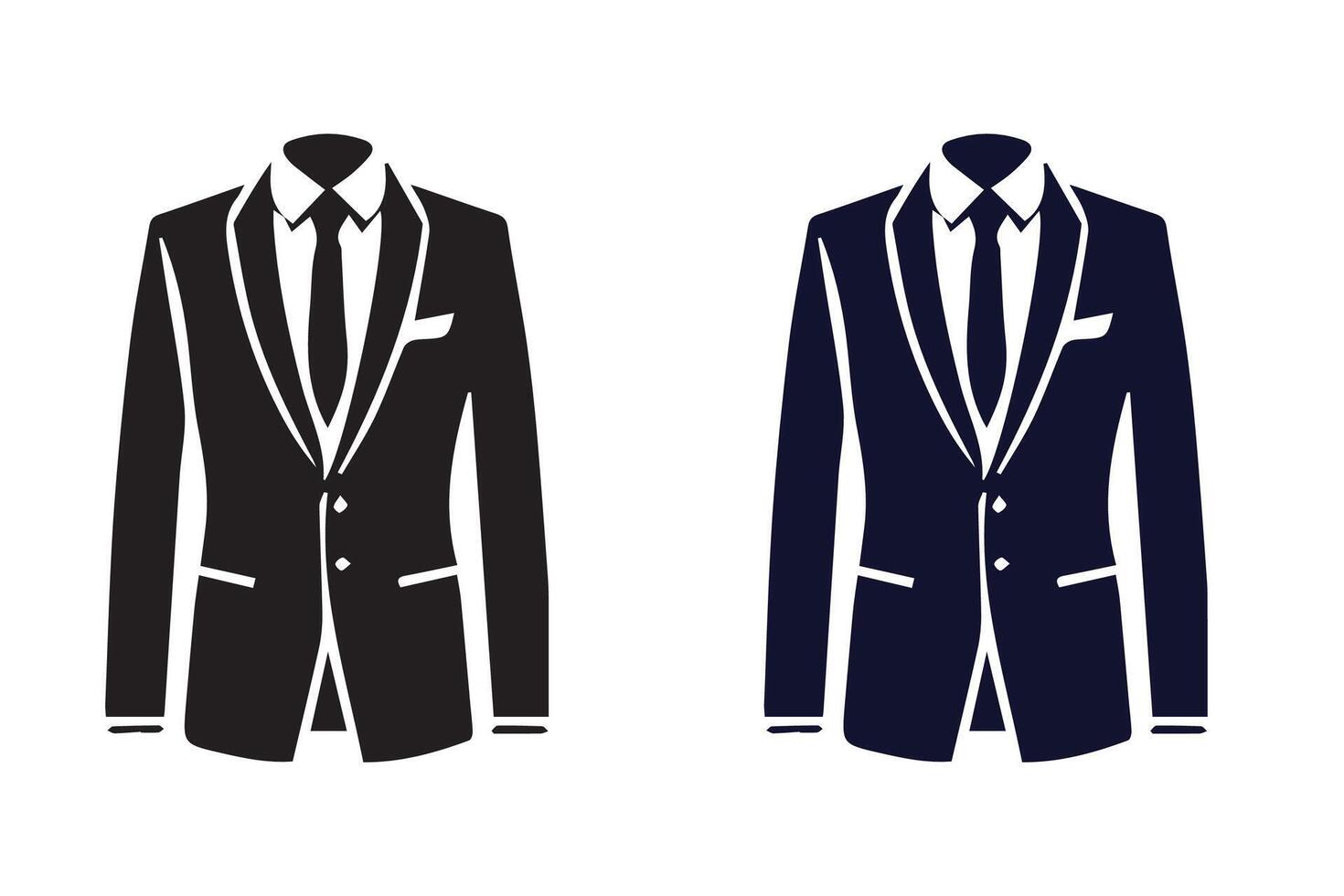 Men Suit, blazer or Jacket symbol silhouette Mockup Illustration vector