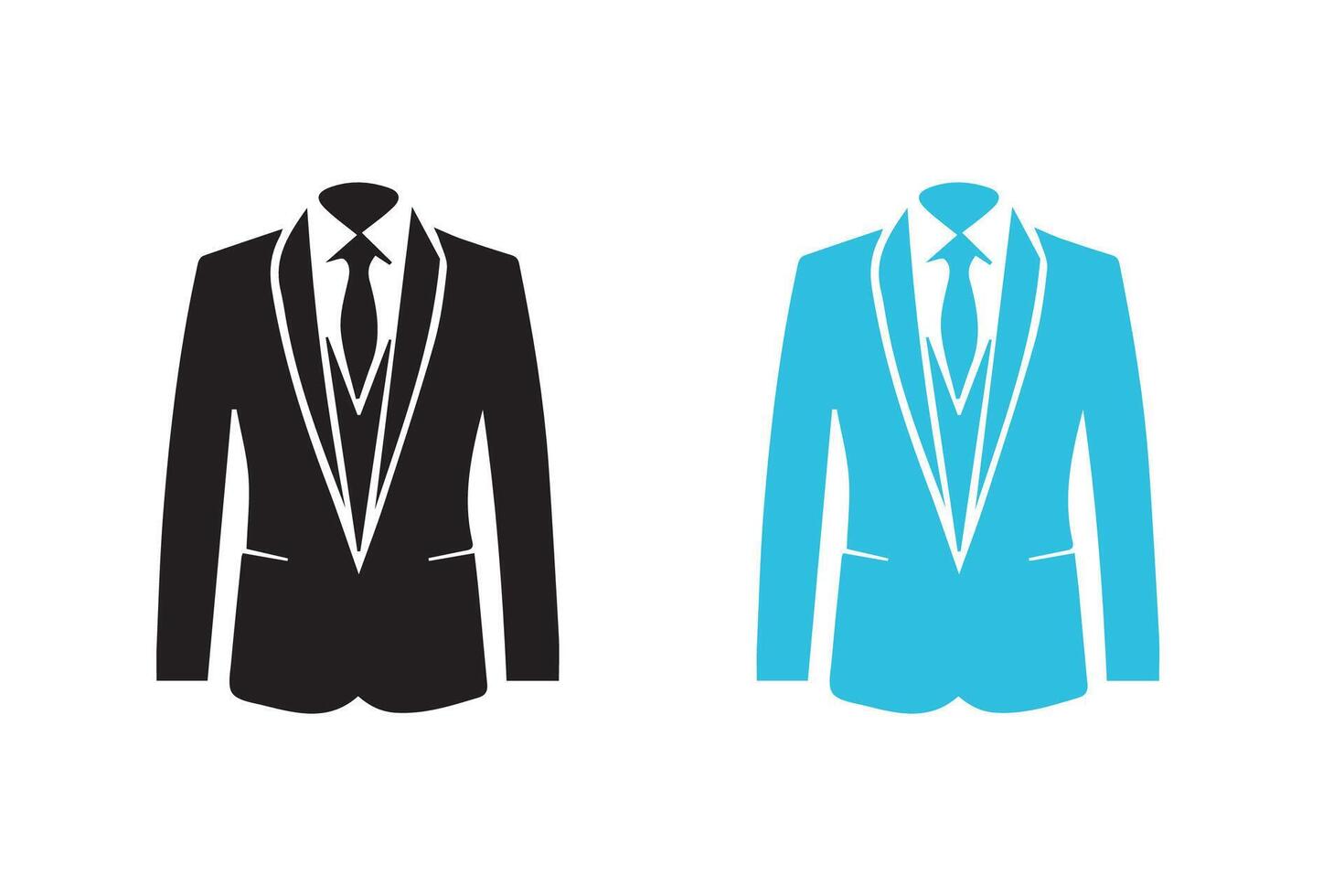 Men Suit, blazer or Jacket symbol silhouette Mockup Illustration vector