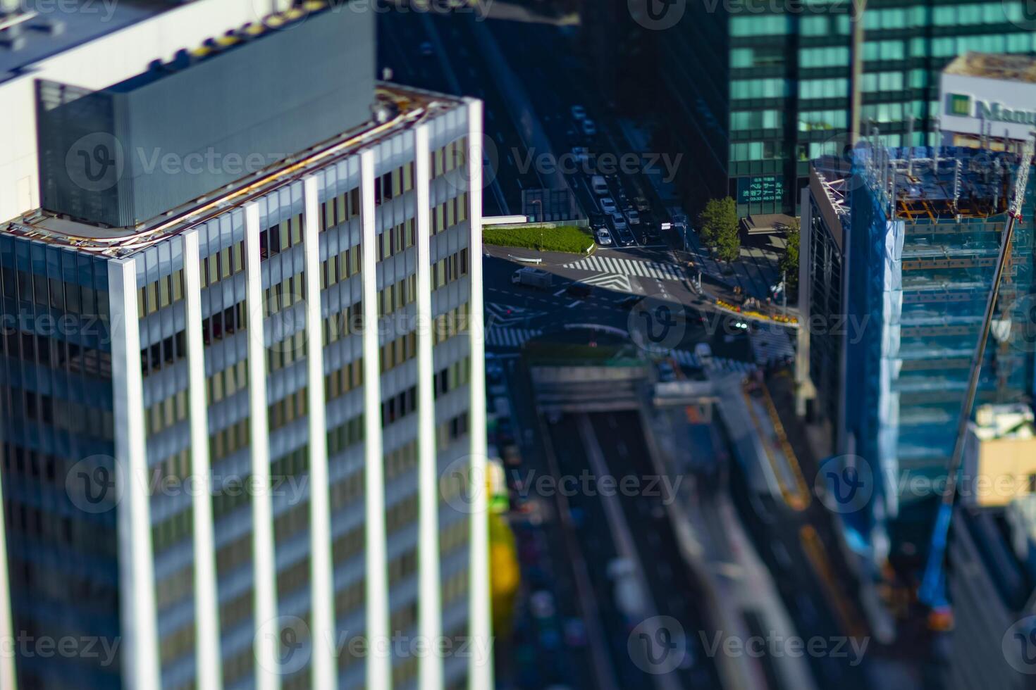 A miniature cityscape at the urban city in Tokyo high angle tiltshift photo