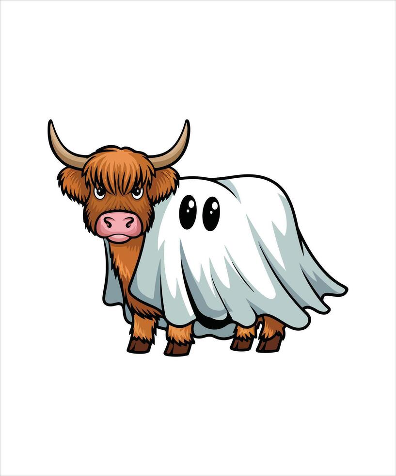 highlight cow Hallwwen design vector