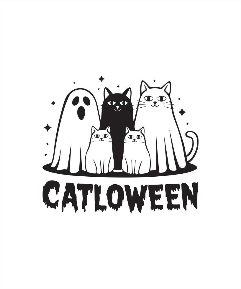 Cat halloween design vector