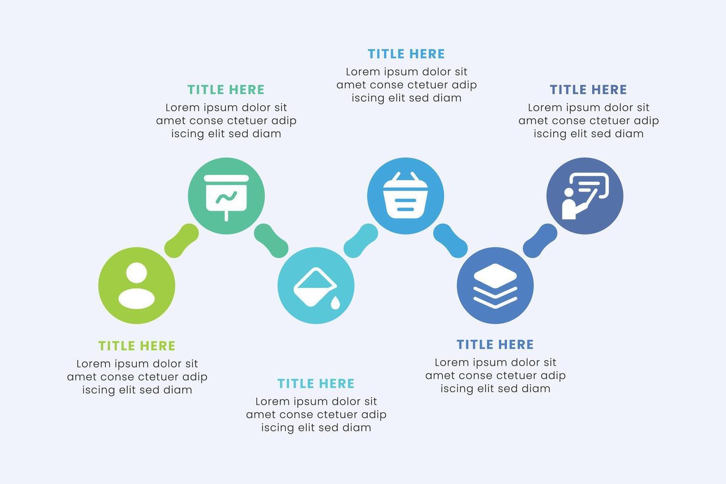 Business Circle chart infographic template design. Timeline concept with 6 steps. Can be used for presentations, workflow layout, diagram, banner, web design, Illustration. vector