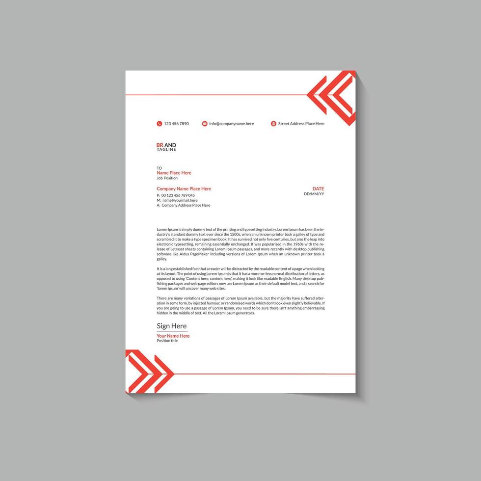 Modern letterhead template vector
