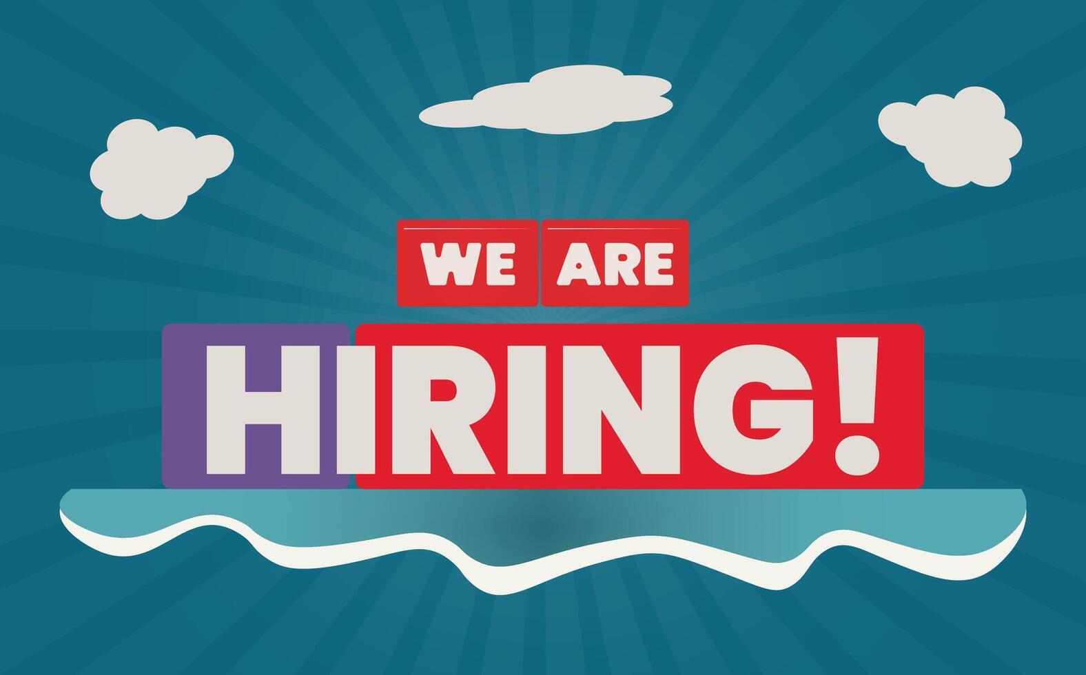 We are hiring sign on blue background vector