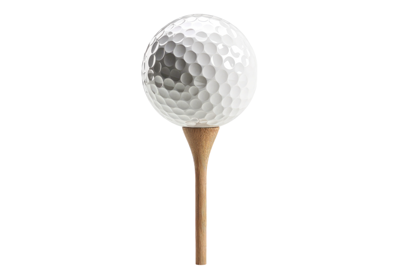 Golf ball on tee isolated on transparent background. png