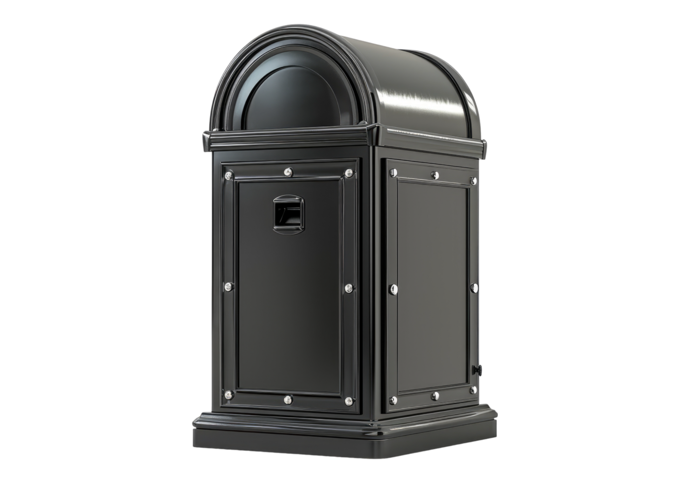 Black large mailbox isolated on transparent background. png