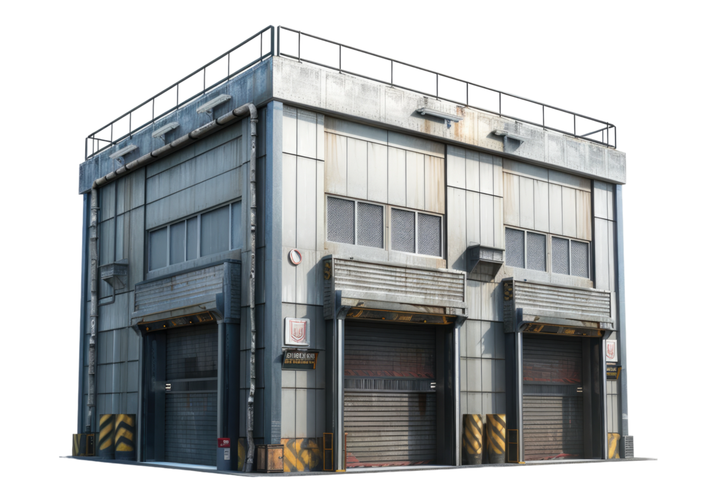 industrial loading dock building isolated on transparent background. png