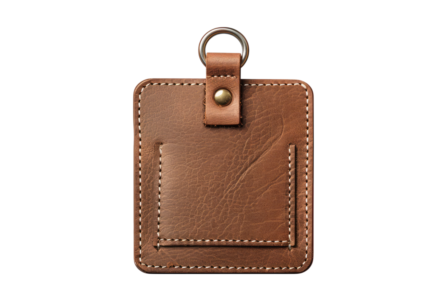Leather clothes retail store tag isolated on transparent background. png