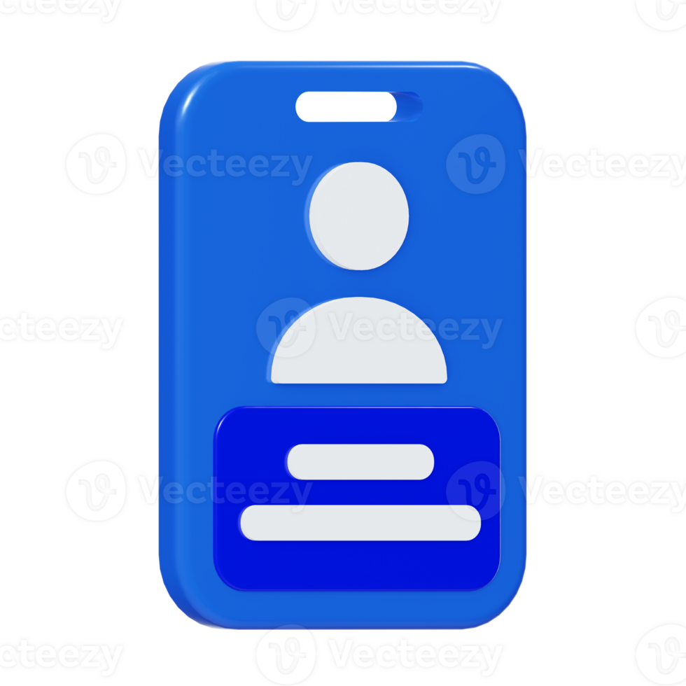3d id card user interface badge personal access badge png