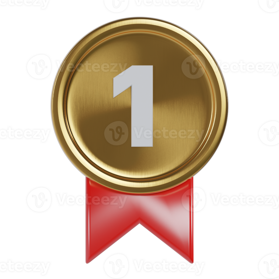 3d first place medal gold winner icon png