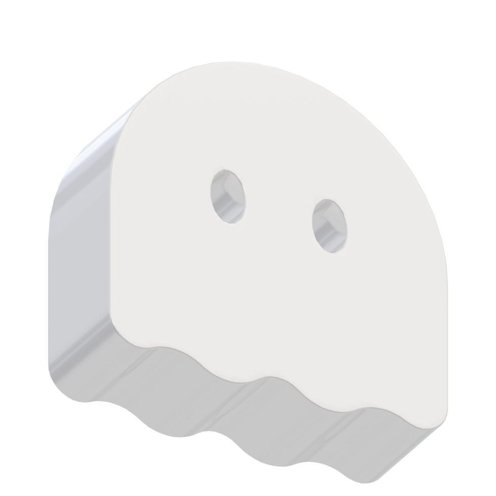 3d ghost retro game arcade character png