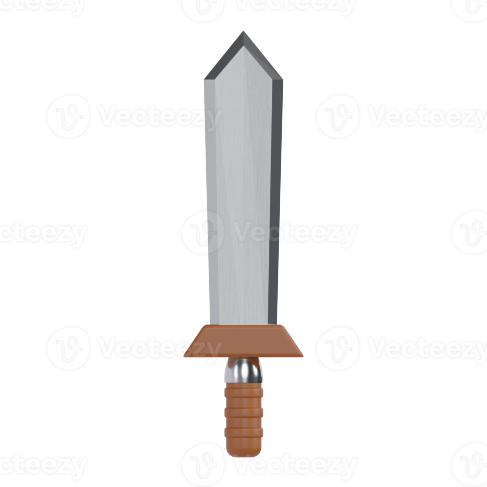 3d wooden sword weapon combat medieval game ready asset icon png