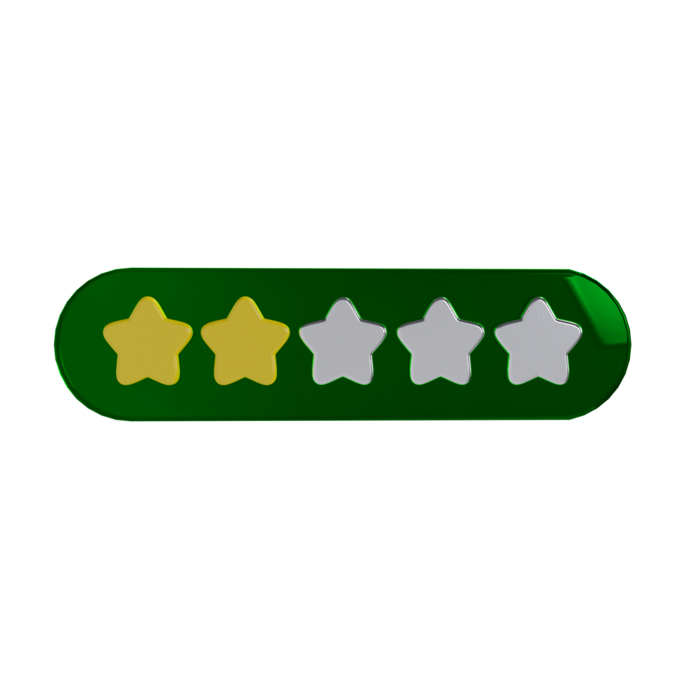 3d review two gold stars with glass background icon png